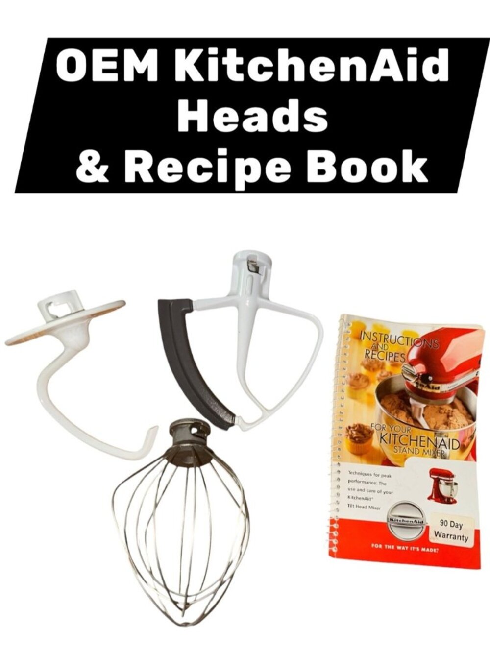 OEM KitchenAid Stand Mixer whip Whisk Dough Hook K45DH Flex Edge Beater KFE5T